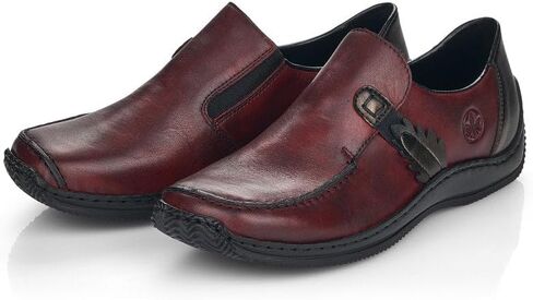 Rieker L1759 Selia Leather Slip-On Women’s Shoes-متسكعون مريحون عالي التوقف مع تفاصيل غرزة أنيقة ودعم يومي مرن ومرن in Saudi Arabia