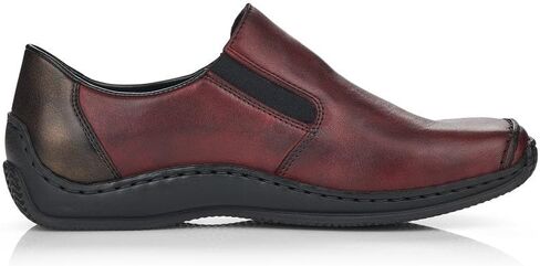 Rieker L1759 Selia Leather Slip-On Women’s Shoes-متسكعون مريحون عالي التوقف مع تفاصيل غرزة أنيقة ودعم يومي مرن ومرن in Saudi Arabia