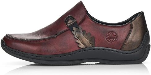 Rieker L1759 Selia Leather Slip-On Women’s Shoes-متسكعون مريحون عالي التوقف مع تفاصيل غرزة أنيقة ودعم يومي مرن ومرن in Saudi Arabia