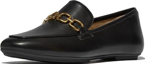FitFlop Women's Delicato Square-Chain Soft Leather Loafers in Saudi Arabia