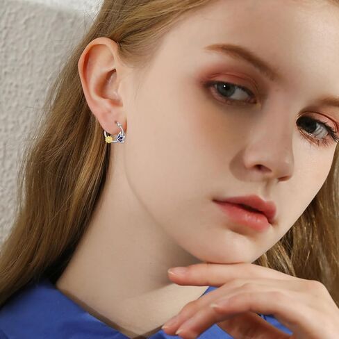 Lightning Bolt Earrings for Women 925 Sterling Silver Lightning Thunder Hoop Earrings Jewelry Graduation Birthday Gifts for Girlfriend Friends in Saudi Arabia