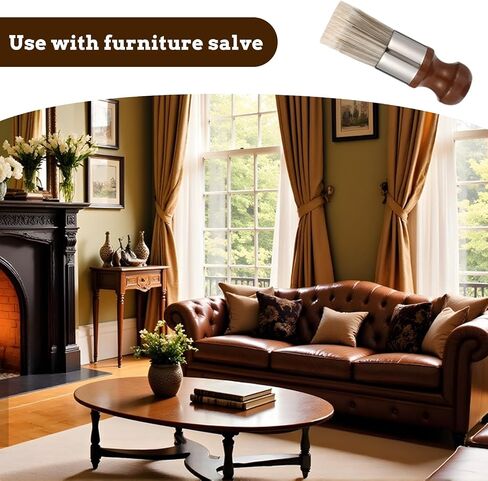 Salve Brush for Leather Furniture, Soft Nylon & Polyester Bristles, Leathers Cleaning Brush with Wooden Handle for Furniture Home Leather in Saudi Arabia