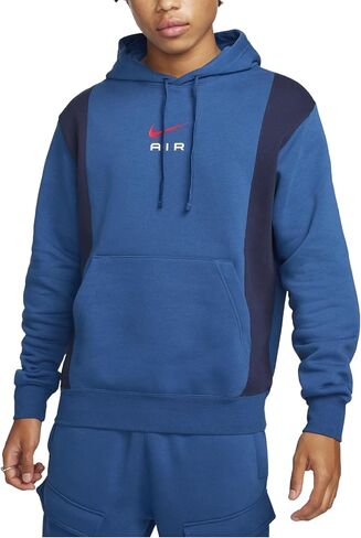 Nike Air Men's Pullover Fleece Hoodie (US, Alpha, Medium, Regular, Regular, Standard, Royal Blue/Navy) in Saudi Arabia