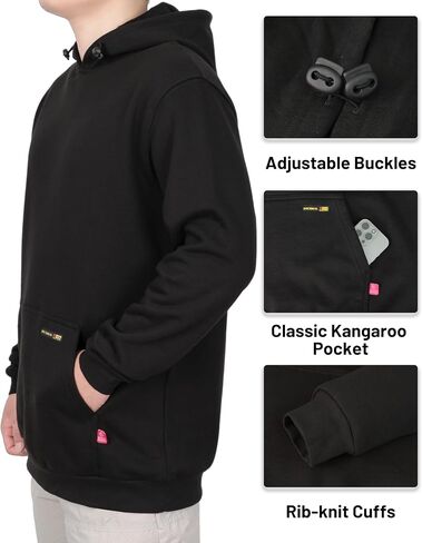 Hoodies Bocomal Fries Pullover 14oz من القطن الثقيل من القطن الصوف المقاوم للهب المقاوم in Saudi Arabia