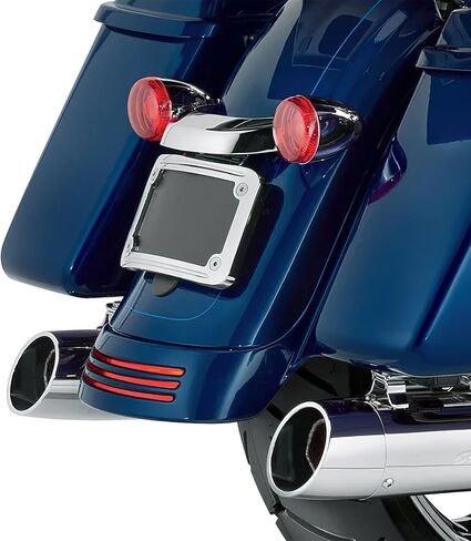 TCT-Motorparts إطار لوحة الترخيص المنحني مع ضوء LED مناسب لـ Harley Touring Street Glide 2010-2025 و FLHX و FLHXS و FLHXST و FLTRX و FLTRXS و FLTRXSTST in Kuwait