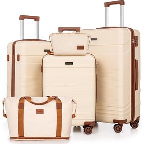 Luggage Sets 5 Piece with Spinner Wheels, Lightweight Hardshell Suitcases Set with Lock for Men and Women, Carry on Luggage Travel Set with Durable ABS Hard Case in Saudi Arabia