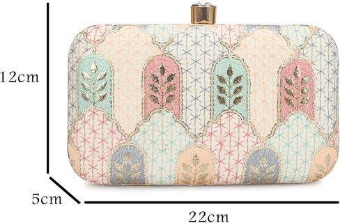 Hand Crafted Designer Box Clutch For Women, Zari Embroidery Clutch For Women/Hand Clutch For Women in Saudi Arabia