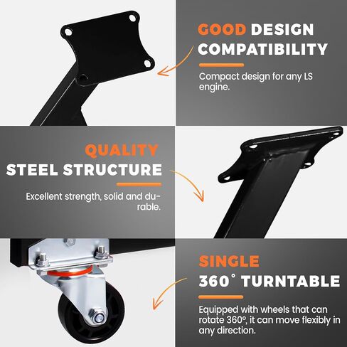 حامل تخزين المحرك المتداول ، موقف محرك متوافق مع Swivel Caster ، يناسب GM Chevy V8 LSX ، ودعم المحركات والنقل ، 2 قطعة ، أحمر in Kuwait