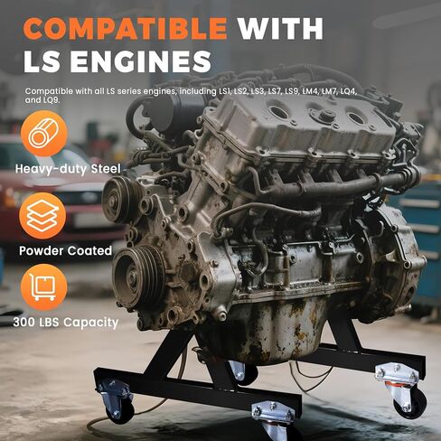 حامل تخزين المحرك المتداول ، موقف محرك متوافق مع Swivel Caster ، يناسب GM Chevy V8 LSX ، ودعم المحركات والنقل ، 2 قطعة ، أحمر in Kuwait