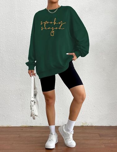 Halloween Spooky Season Sweatshirts Women Ghost Graphic Long Sleeve Shirt Halloween Oversized Pullover Tops in Kuwait