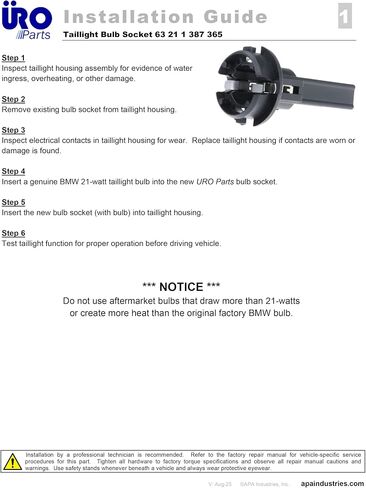 URO Parts 63211387365 Bulb Socket, Rear Lamp, 12v 21w,Black in Saudi Arabia