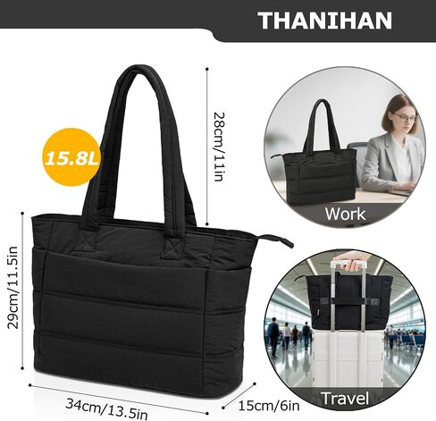 Tote Bag for Women ，Travel Puffy Tote Bag For Women，Puffer Work Tote Handbag、Shoulder Bag Handbag for Travel, Work, Gym in Saudi Arabia