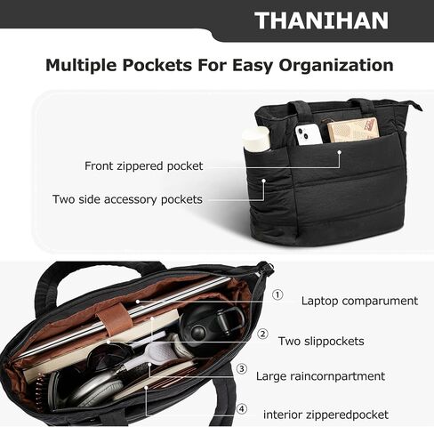 Tote Bag for Women ，Travel Puffy Tote Bag For Women，Puffer Work Tote Handbag、Shoulder Bag Handbag for Travel, Work, Gym in Saudi Arabia