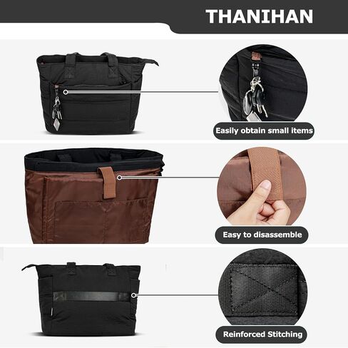 Tote Bag for Women ，Travel Puffy Tote Bag For Women，Puffer Work Tote Handbag、Shoulder Bag Handbag for Travel, Work, Gym in Saudi Arabia