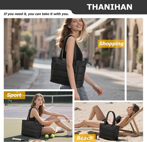 Tote Bag for Women ，Travel Puffy Tote Bag For Women，Puffer Work Tote Handbag、Shoulder Bag Handbag for Travel, Work, Gym in Saudi Arabia