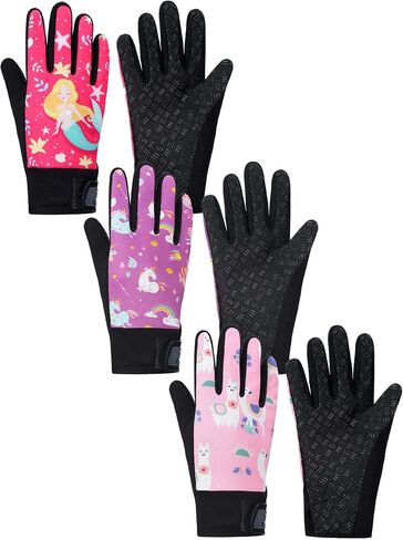 Fourluoo 3 Pairs Kids Dirt Bike Gloves Youth Motocross Cycling Gloves for Boys Girls Ages 5-12, Half Finger BMX Riding Gloves in Saudi Arabia