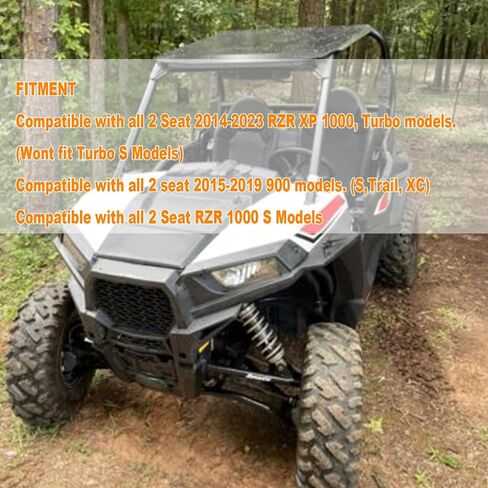 أعلى السقف الصلب من البلاستيك Ecotric لعام 2014-2023 Polaris RZR 900/1000 ، Turbo ، 900 S ، Trail XC 2 SEAT - Sturdy ABS Plastic in Saudi Arabia
