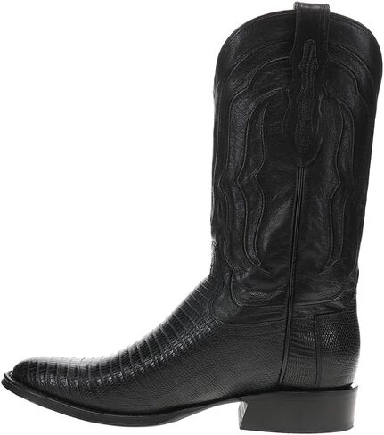 Tony Lama Mens Kirtland 12 Inch Lizard Round Toe Dress Boots Mid Calf - Black - Size 13 EE in Saudi Arabia