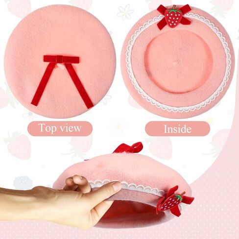 VALICLUD Women Strawberry Berets Wool Strawberry Costume Beanies Cosplay Hat French Hat for Women Girls in Saudi Arabia