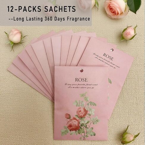 Lavender Scented Sachet Bags - 12 Pack Home & Car Freshener, Odor Eliminator for Closets, Rooms, Drawers, Wardrobes, Toilets, Long - Lasting 360 - Day Fragrance in Saudi Arabia