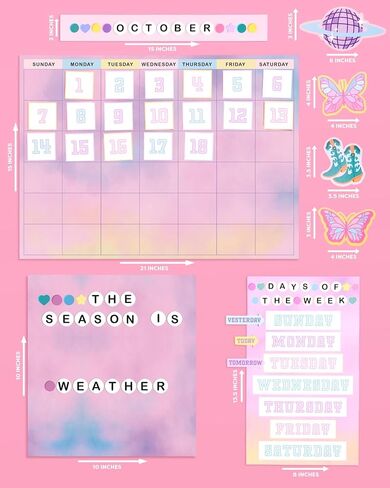 XO ، Fetti Eras Bulletin Board Set ، 79 قطعة | تقويم مراكز الفصل الدراسي ، زخارف الطقس ، علامة اليوم المدرسي الوردي ، أيام الأسبوع ، مستلزمات مدرس سوار الصداقة in Saudi Arabia