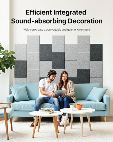 Soundsbay Large Cork Board, 48" x 48" Felt Bulletin Board Self-Adhesive, 12-Pack Picture Board Cork Boards for Walls Home Office Classroom Pin Board in Saudi Arabia