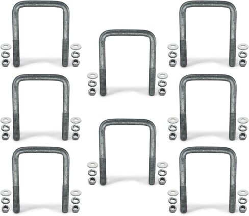 مقطورة مقطوعة مقطوعة مقطورة جلفانية U -Bolt 1/2 بوصة × 3 بوصة × 4 5/16 بوصة مع الأجهزة - مجموعة من 8 in Saudi Arabia