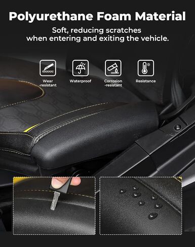 مجموعة وسادة جانبية مقعد Kemimoto متوافقة مع 2017-2025 Can-Am Maverick X3 Max و Maverick R ، PU Foam Seat Side Cushion لإكسسوارات UTV ، وسادة الراحة في حماية الفخذ (زوج واحد) (أسود) in Saudi Arabia