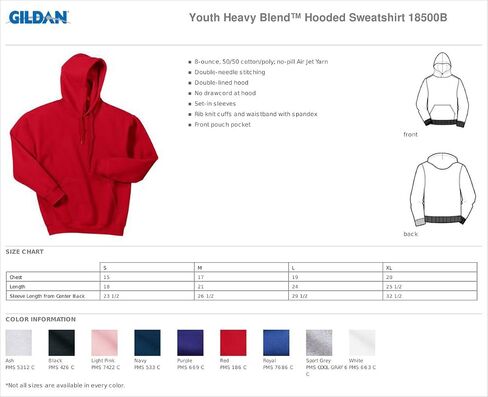 Gildan 18600B Youth Zip Hood - Black - S in Saudi Arabia