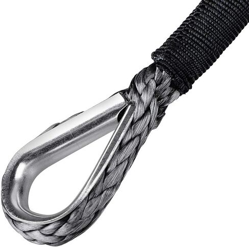 2pcs Black 50 feet 1/4 inch Synthetic Winch Rope Extension with Protective Sheath Steel Thimbles in Saudi Arabia