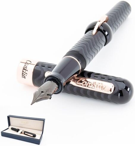 Conklin Mark Twain Gunmetal Crescent Filler Limited Edition (1898) Fountain Pen - Fine Nib - Exquisite Luxury Pen for Men & Women – Perfect for Office, Business, School, Gifts, Journaling, Autographs in Kuwait