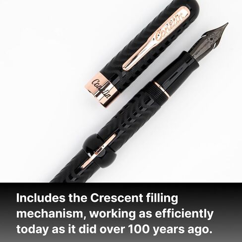 Conklin Mark Twain Gunmetal Crescent Filler Limited Edition (1898) Fountain Pen - Fine Nib - Exquisite Luxury Pen for Men & Women – Perfect for Office, Business, School, Gifts, Journaling, Autographs in Kuwait