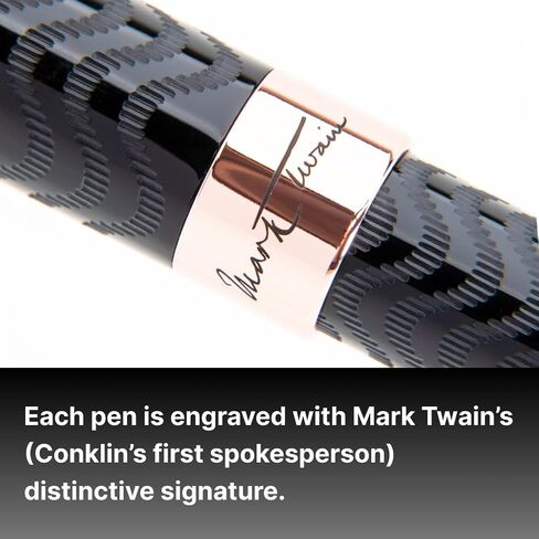 Conklin Mark Twain Gunmetal Crescent Filler Limited Edition (1898) Fountain Pen - Fine Nib - Exquisite Luxury Pen for Men & Women – Perfect for Office, Business, School, Gifts, Journaling, Autographs in Kuwait