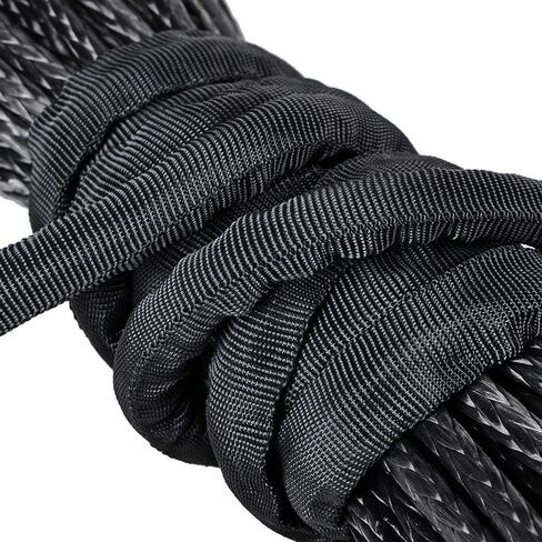أسود 1/4 "× 50 'الاصطناعية حبل حبل الحبل امتداد كابل امتداد القطر 8200 رطل UTV ATV SUV ث/غمد in Saudi Arabia