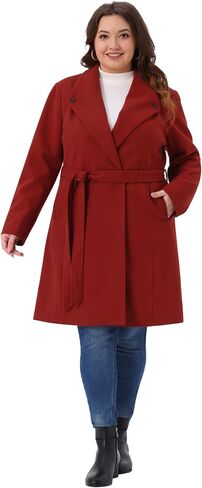 Agnes Orinda Plus Size Winter Coats for Women Label Single Breadted مع معاطف خندق Pocket Pea Coats in Saudi Arabia