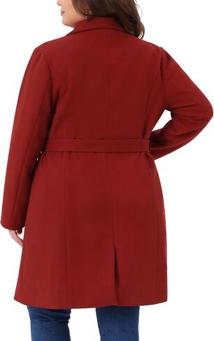 Agnes Orinda Plus Size Winter Coats for Women Label Single Breadted مع معاطف خندق Pocket Pea Coats in Saudi Arabia