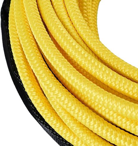 50ft 1/4 inch Yellow 12 Strand Strong Synthetic Winch Rope Line 7000lbs and Rubber Winch Rope Stopper Kit for ATV UTV SUV Car Truck in Saudi Arabia