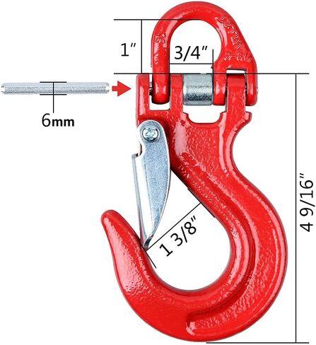 50 feet x 1/4 inch 7000LBS Synthetic Winch Rope and Extension with 2X Grade 80 Safety Latch Clevis Hook 17000LBS ATV UTV KFI Truck (Red) in Saudi Arabia