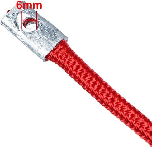 50 feet x 1/4 inch 7000LBS Synthetic Winch Rope and Extension with 2X Grade 80 Safety Latch Clevis Hook 17000LBS ATV UTV KFI Truck (Red) in Saudi Arabia