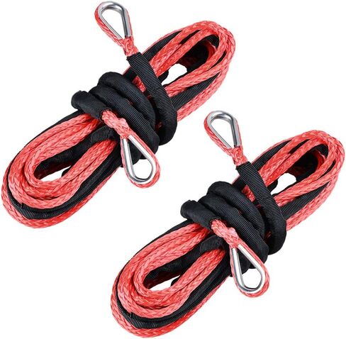 Combo 2pcs 50ft Synthetic Winch Extension with Stainless Steel Thimbles for 3/16" 1/4" Rope Line Cable Recovery Towing in Saudi Arabia