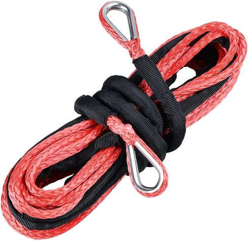Combo 2pcs 50ft Synthetic Winch Extension with Stainless Steel Thimbles for 3/16" 1/4" Rope Line Cable Recovery Towing in Saudi Arabia