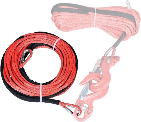 Combo 2pcs 50ft Synthetic Winch Extension with Stainless Steel Thimbles for 3/16" 1/4" Rope Line Cable Recovery Towing in Saudi Arabia