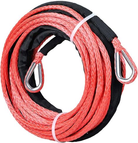 Combo 2pcs 50ft Synthetic Winch Extension with Stainless Steel Thimbles for 3/16" 1/4" Rope Line Cable Recovery Towing in Saudi Arabia