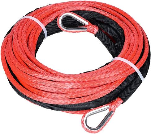 Combo 2pcs 50ft Synthetic Winch Extension with Stainless Steel Thimbles for 3/16" 1/4" Rope Line Cable Recovery Towing in Saudi Arabia