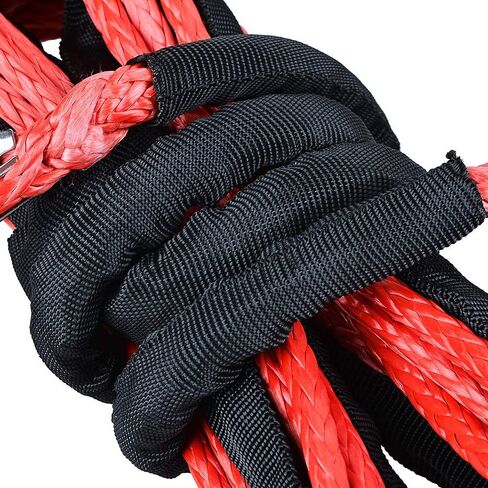 Combo 2pcs 50ft Synthetic Winch Extension with Stainless Steel Thimbles for 3/16" 1/4" Rope Line Cable Recovery Towing in Saudi Arabia