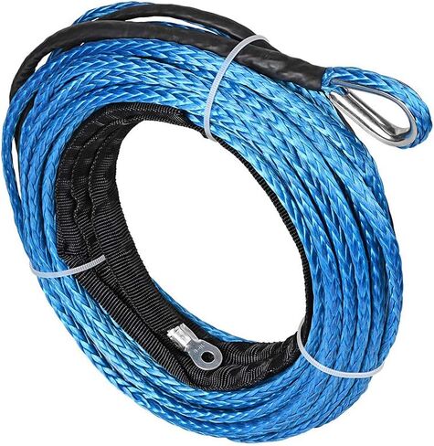 50ft × 1/4 بوصة زرقاء قوية دائمة الحبل الاصطناعية حبل الحبل 6400 رطل مع سدادة مطاطية لاستعادة UTV ATV شاحنة in Saudi Arabia