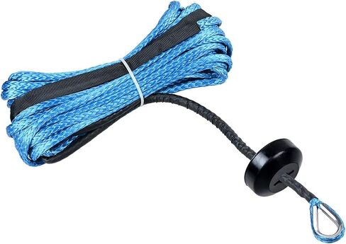 50ft × 1/4 بوصة زرقاء قوية دائمة الحبل الاصطناعية حبل الحبل 6400 رطل مع سدادة مطاطية لاستعادة UTV ATV شاحنة in Saudi Arabia