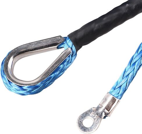 50ft × 1/4 بوصة زرقاء قوية دائمة الحبل الاصطناعية حبل الحبل 6400 رطل مع سدادة مطاطية لاستعادة UTV ATV شاحنة in Saudi Arabia