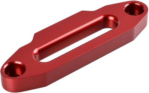 Set Red 50ft x 1/4 inch Strong Durable Synthetic Winch Rope Line 6400LBS with Rubber Stopper and 4 4/5 inch CNC Aluminum Hawse Fairlead for Recovery UTV ATV in Saudi Arabia