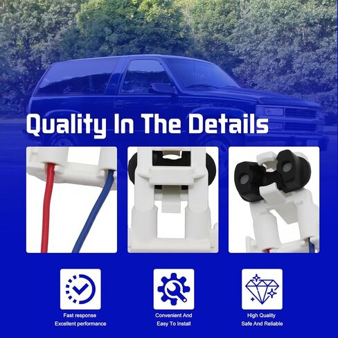 2PCS, 2 Wire TBI Fuel Injector Connector Wiring Harness Pigtail Plug Compatible with Chevrolet GMC 1500 2500 3500, Oldsmobile Silhouette, Pontiac Trans Sport, Replacement for 12102568 in Kuwait